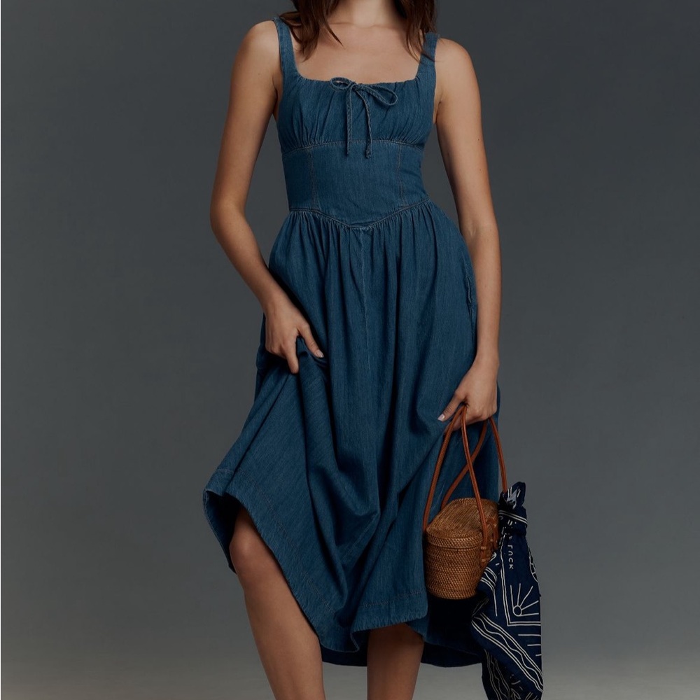 Reformation Denim Balia Midi Dress NWT - Picture 5 of 8